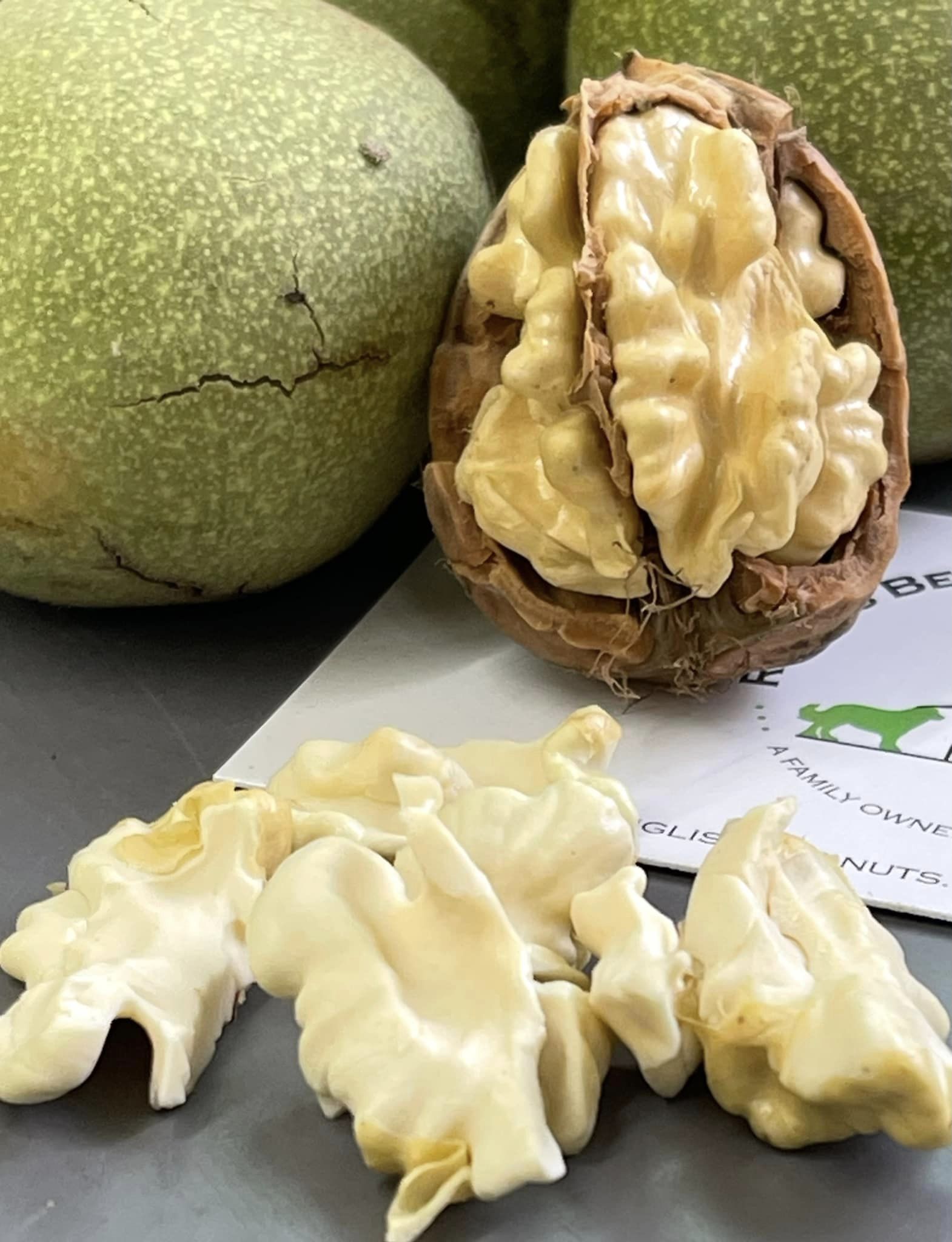 English walnut (green skin, milk) 2 English walnut (green skin, milk) on the organic farm 2